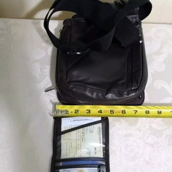 NEW Travelon Dark Brown 100% Leather Small Crossbody Anti-Theft Travel Bag Purse - Picture 14 of 16